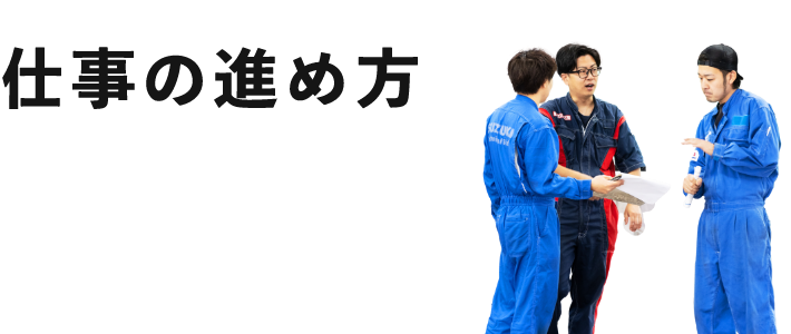 仕事の進め方 各プロが仕事に集中できる環境、支え合えるチーム力が自慢！